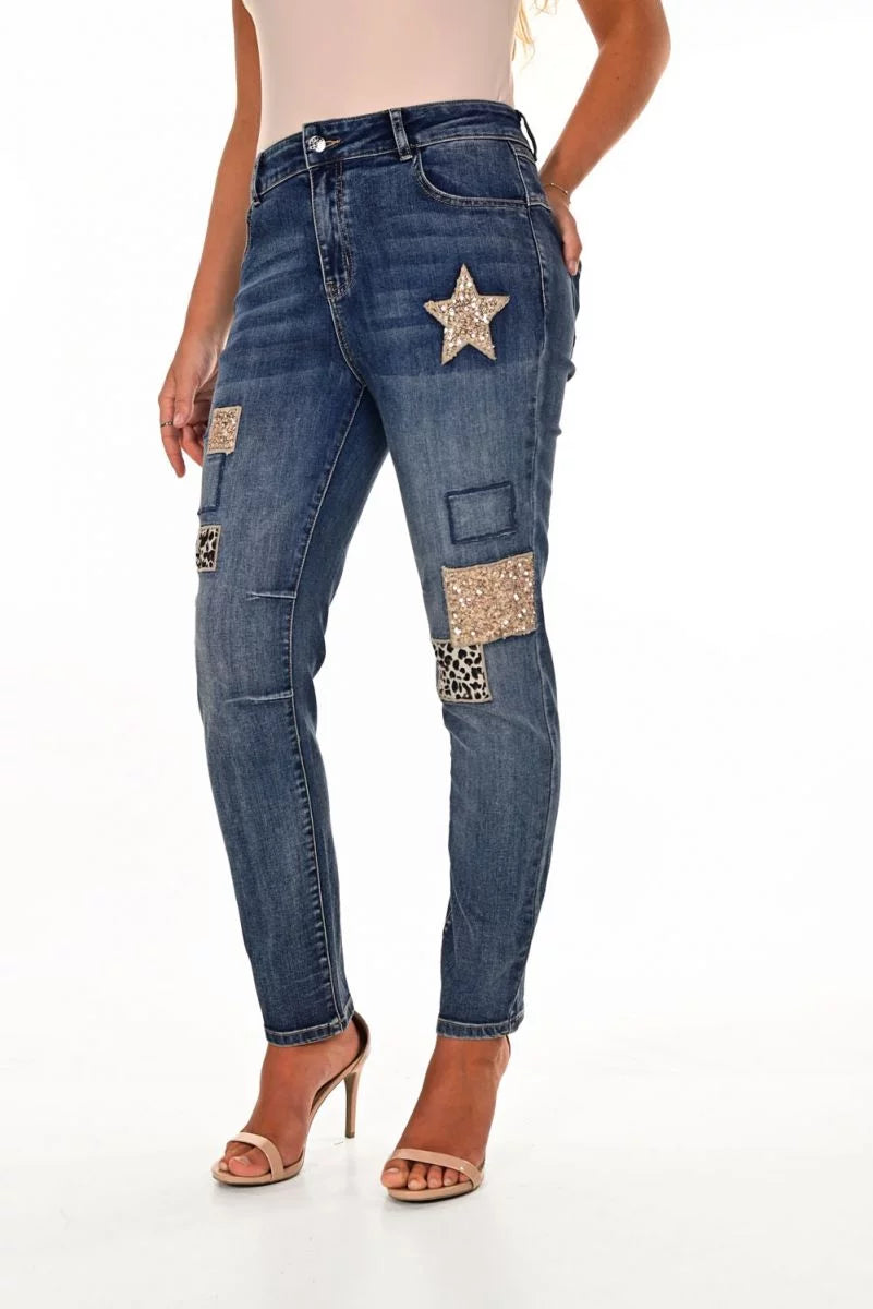 Frank Lyman Patchwork Jeans Denim