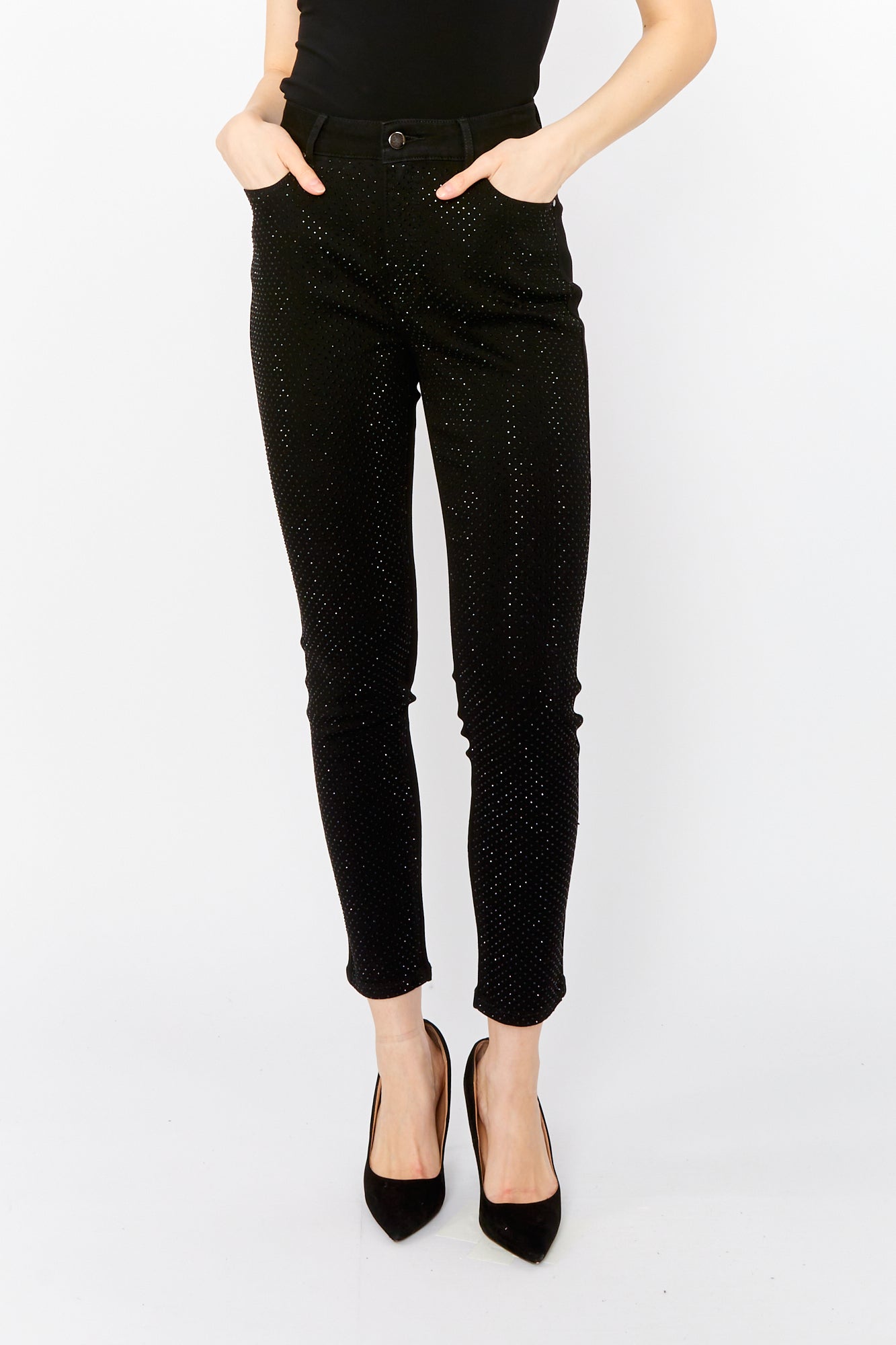 Frank Lyman Rhinestone Jeans Black