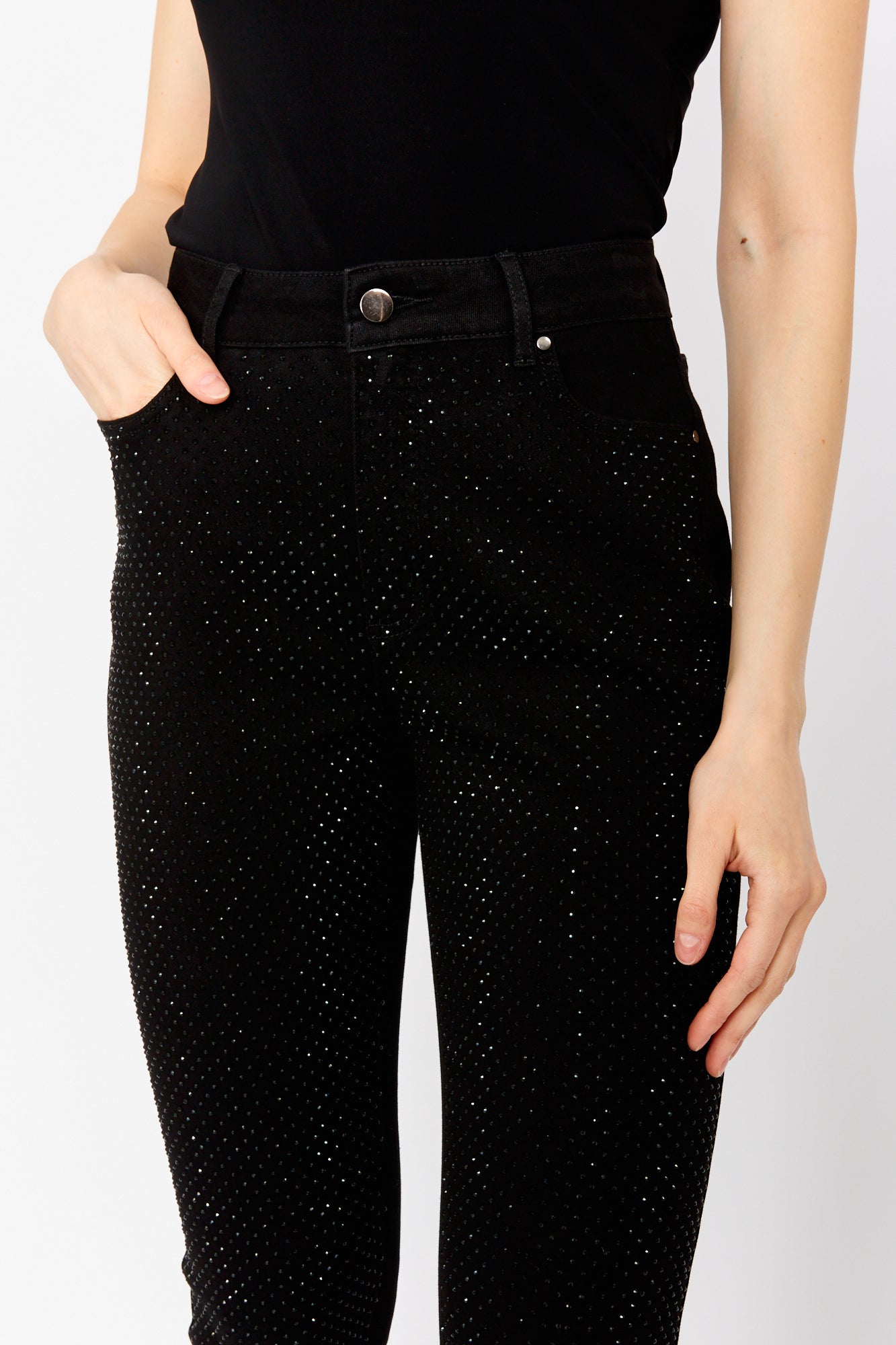 Frank Lyman Rhinestone Jeans Black