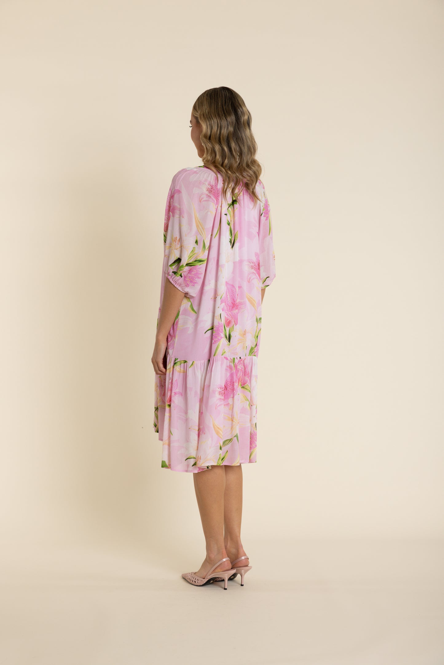 Two T's Pink Orchid Print Dress