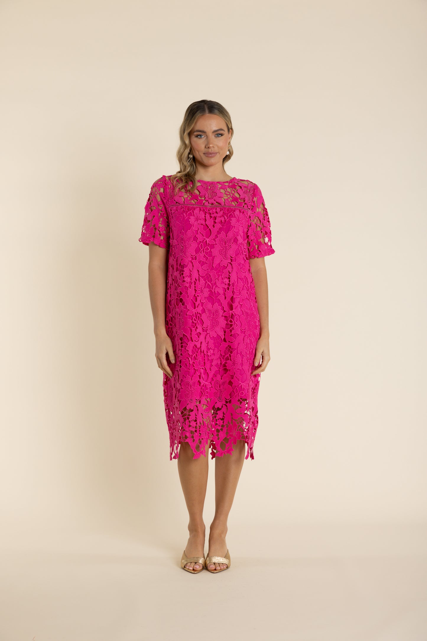 Two T's Guipure Lace Dress - Ice Pink