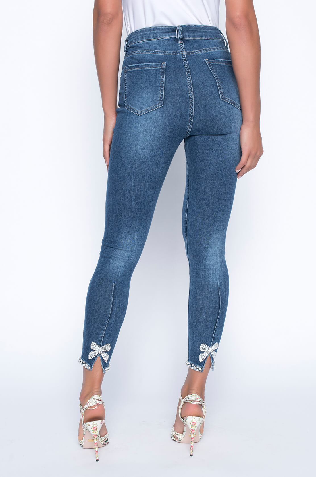 Frank Lyman Pearl Detail Jeans Denim