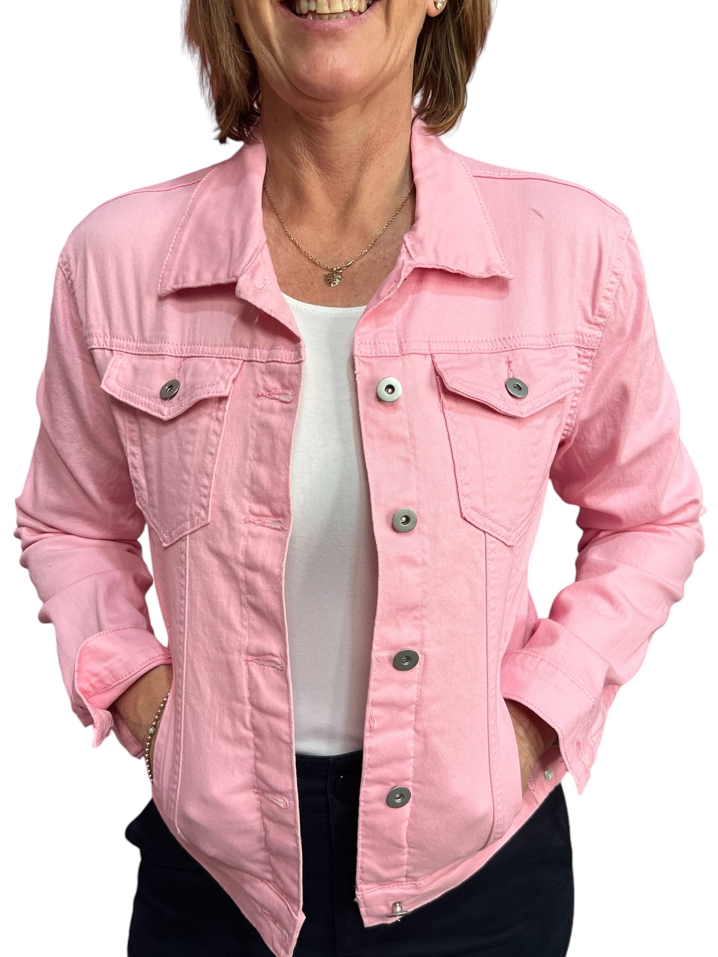 Sunshine Denim Jacket - Soft Pink