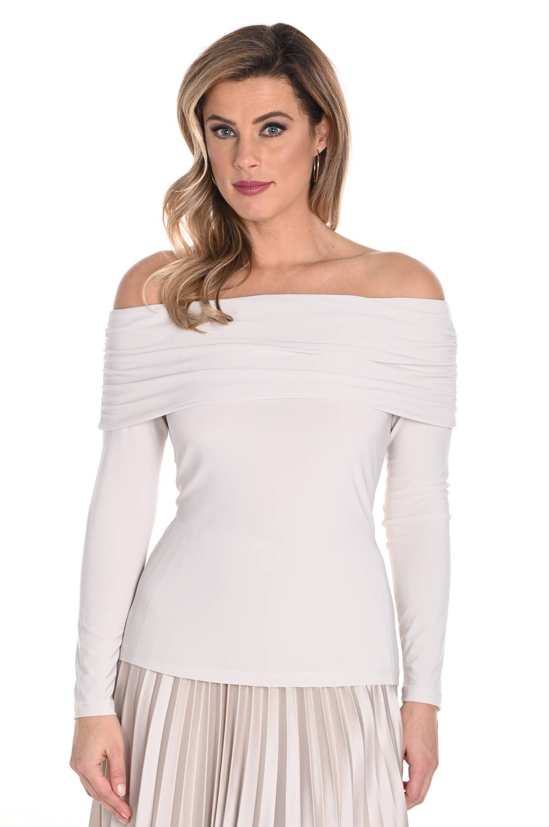 Frank Lyman Off Shoulder Top - Pearl