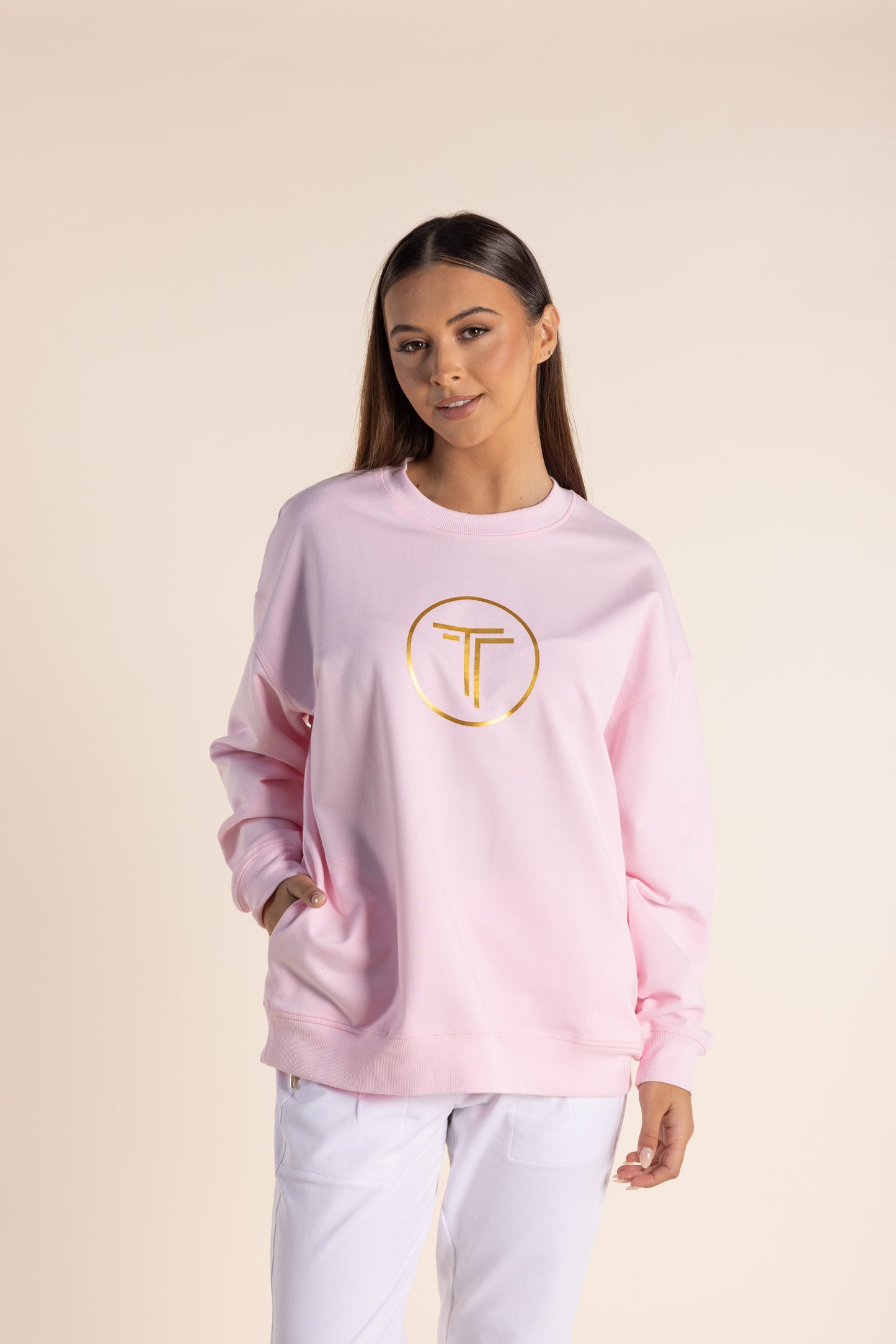 Two T's Oversized Sweater - Pink Rose