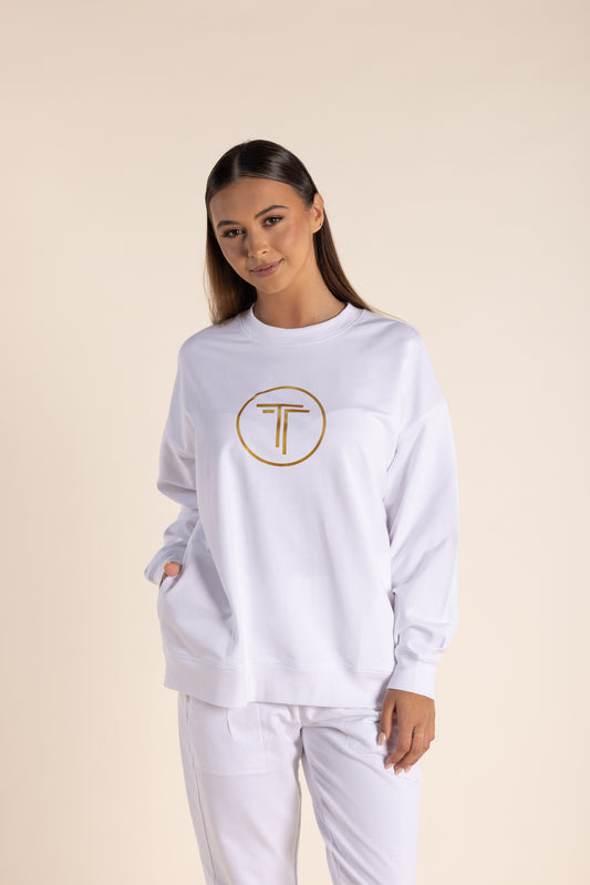 Two T's Oversized Sweater - White