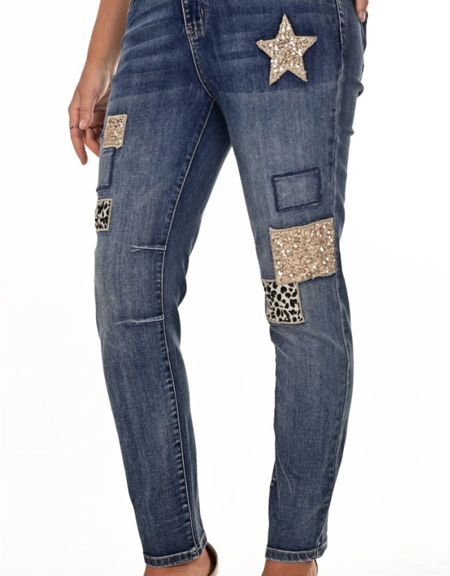 Frank Lyman Patchwork Jeans Denim